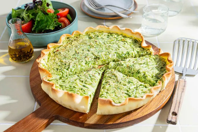 Quiche de courgette au pesto