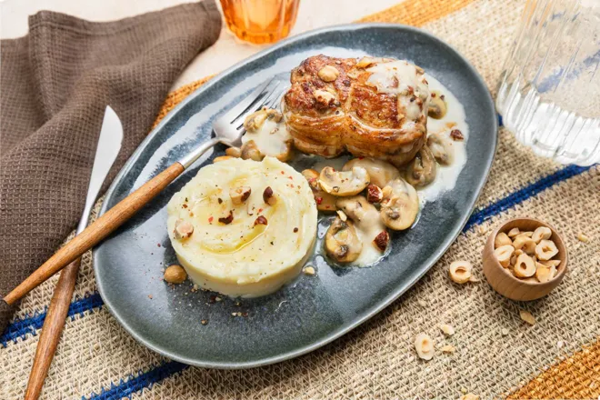 Paupiette de dinde et champignons sauce topinambours
