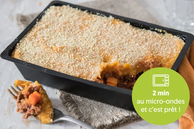 Parmentier de bœuf, patate douce - Plat préparé en barquette individuell