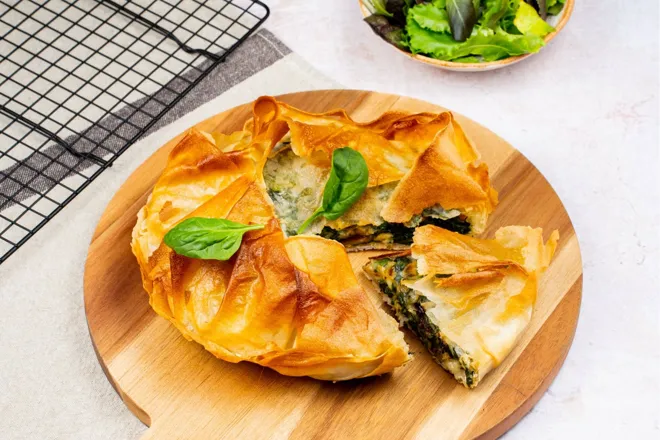 Marathopita (tourte crétoise) au fenouil et aux épinards