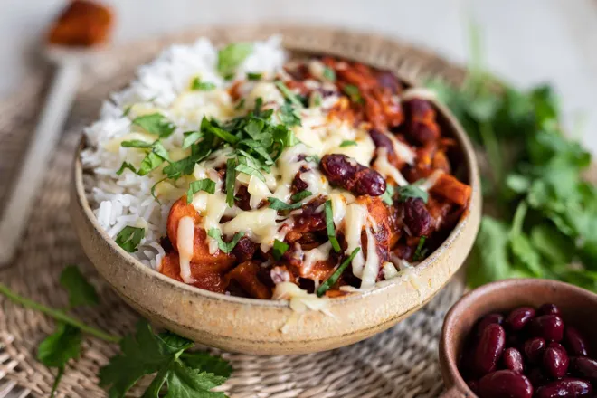 Chili veggie con queso (à l'emmental)