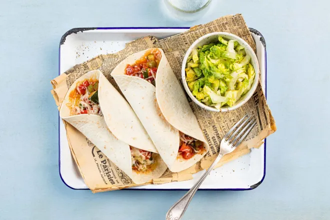 Fajitas aux légumes à la provençale et emmental