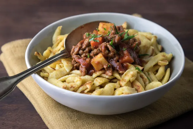 Sauté de boeuf aux spätzle