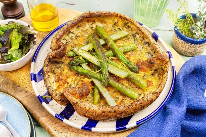 Dutch baby aux asperges vertes et estragon