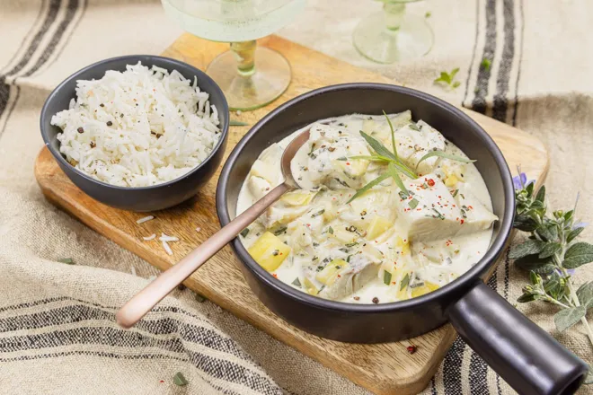 Poisson noble (selon arrivage) façon blanquette à l'estragon