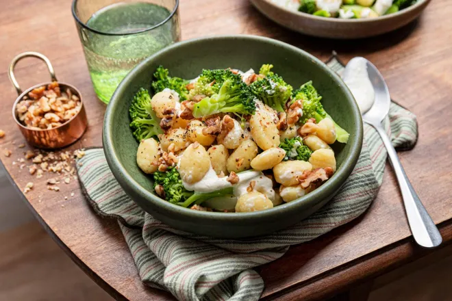 Gnocchis au brocoli sauce au bleu d'Auvergne