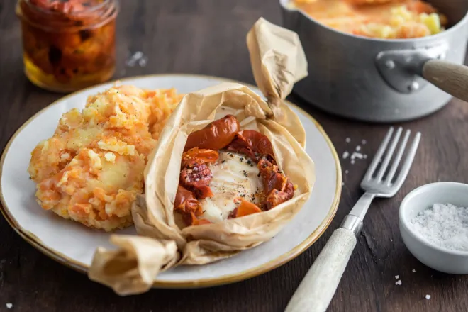 Papillotes de saumon aux tomates séchées