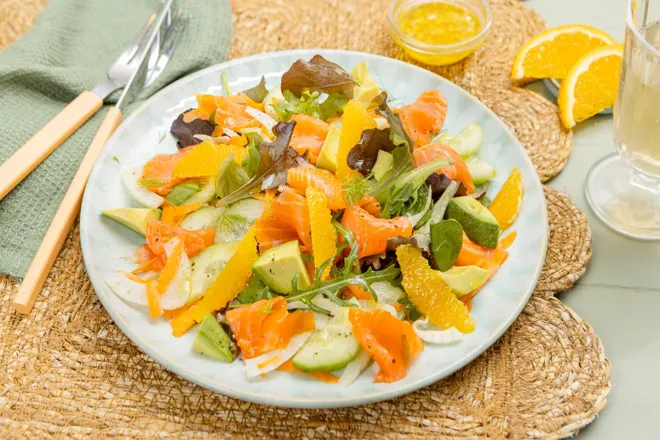 Salade de saumon fumé à l'orange et au fenouil