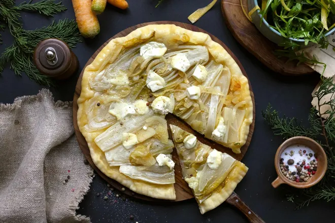 Tatin d'endives au chèvre