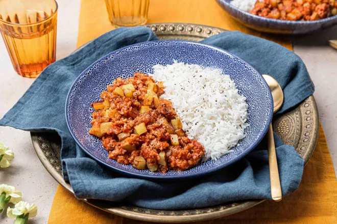 Aloo Keema (mijoté indien pimenté au porc haché et pommes de terre)