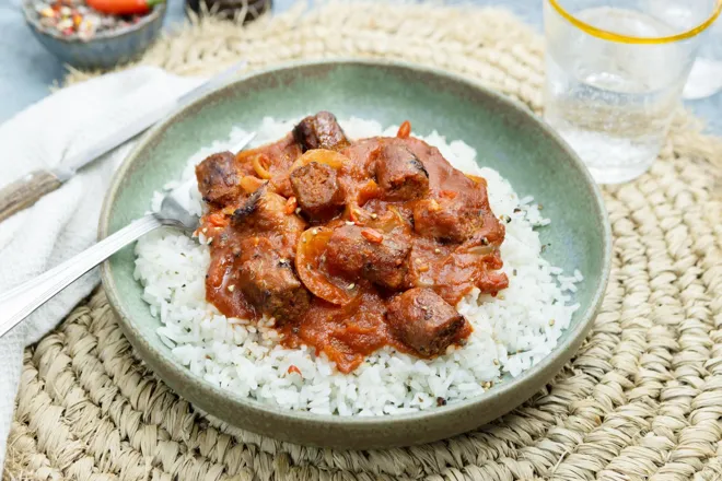 Merguez végétales façon rougail pimenté