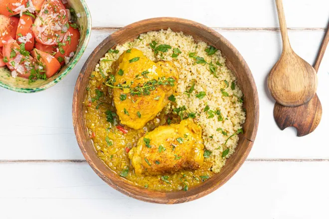 Poulet à l'africaine (curry, piment et gingembre)