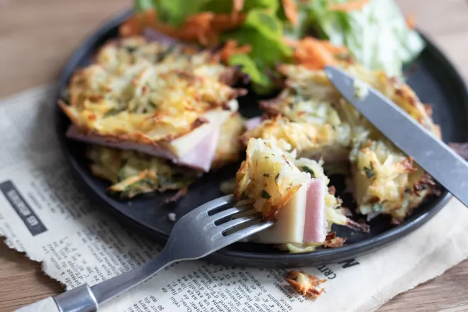 Croque-rösti à l'emmental et jambon de Paris