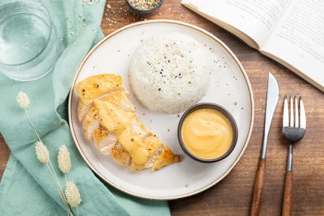 Filet de poulet à la crème de navet et carotte au sirop d'érable