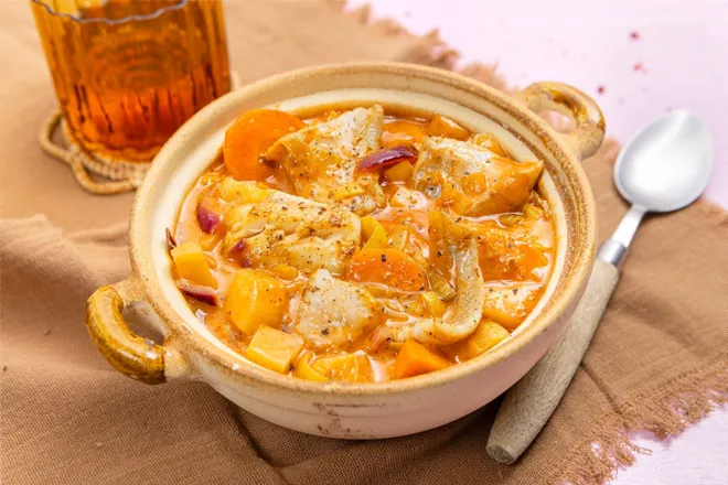 Mijoté de poisson blanc (selon arrivage) au poireau