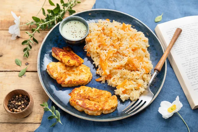 Halloumi grillé aux épices tandoori et chutney de menthe au cumin