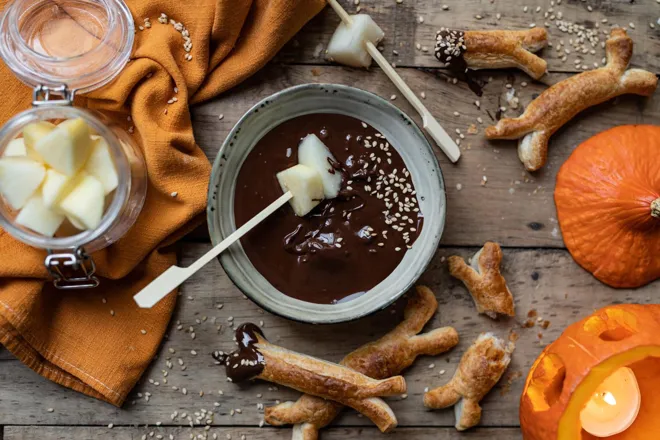 Os brisés au chocolat fondu