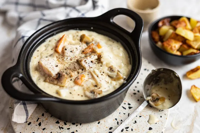 Cocotte d’églefin façon blanquette