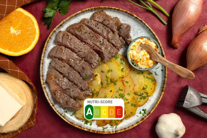 Faux filet au beurre d'agrume et échalion