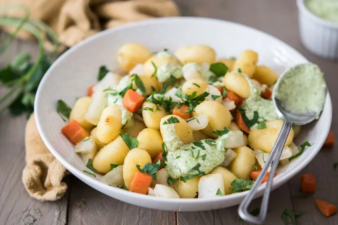 Poêlée de gnocchi et crème de féta