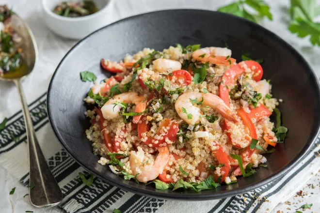 Poêlée de crevettes au chimichurri