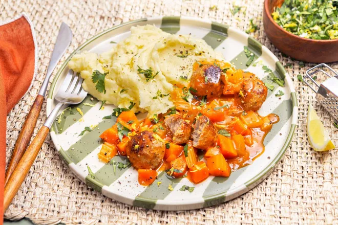 Boulette de porc façon osso buco et gremolata