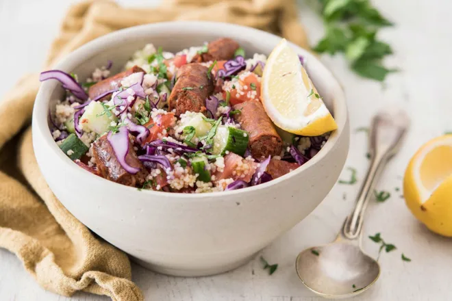 Taboulé citronné aux merguez