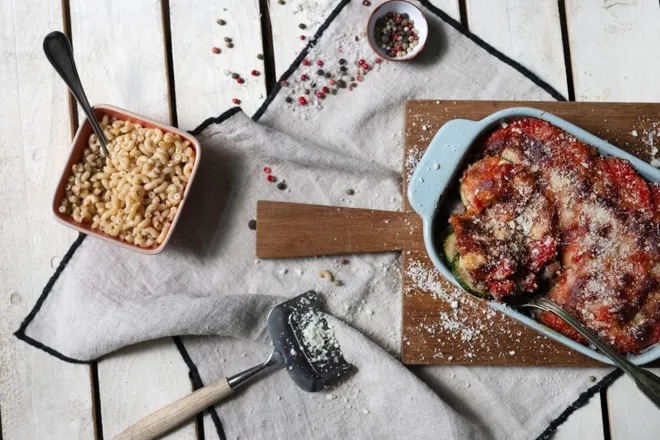 Gratin de courgette au porc