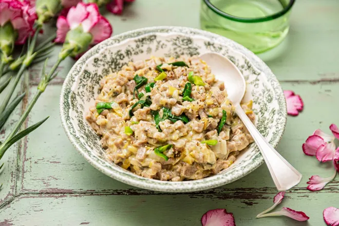 Crozetto à la raclette et poireau (crozets au sarrasin façon risotto)