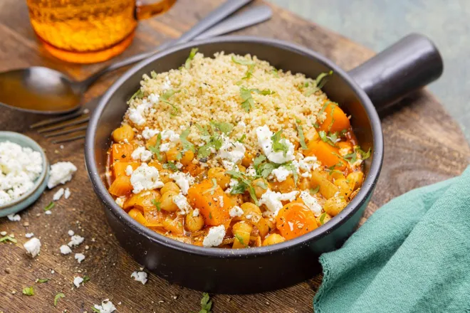 Mijoté de pois chiches et patate douce au paprika fumé et féta