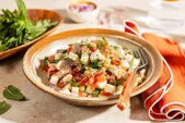 Salade de mortadelle, tomate, mozzarella, menthe et quinoa