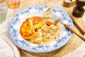 Dinde à la zurichoise (sauce aux champignons) et röstis
