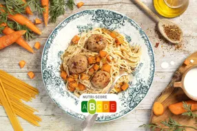 Spaghetti aux boulettes de porc rustiques et épices calabraises