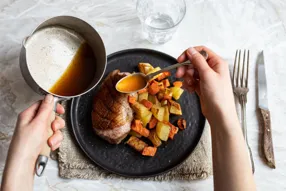 Filets de canette en gastrique de passion