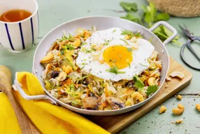 Riz sauté au chou chinois et aux champignons