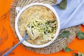 Gratin de pâtes au brocoli et tofu soyeux