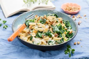 Spätzles aux épinards et crème à la fourme d'Ambert