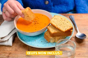 Cornbread (pain au maïs) et tomato soup