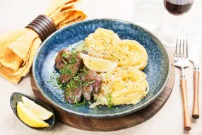 Foie de lapin à la vénitienne et tagliatelles fraîches