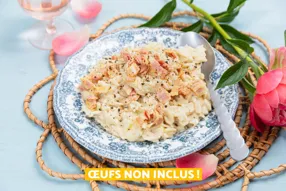 Orzotto façon carbonara à la poitrine fumée