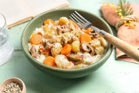 Gnocchis, champignons et carottes mijotés à la sauce suédoise