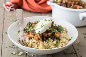 Légumes façon ratatouille au chèvre frais