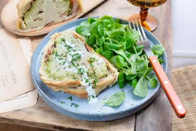 Chou romanesco en croûte à la poitrine fumée
