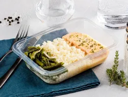 Saumon sauce au beurre blanc, riz & haricots verts (320g)