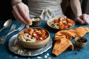 Couscous de butternut, raisins secs et amandes effilées