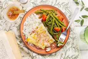 Poisson blanc (selon arrivage), sauce vierge et haricots verts au persil