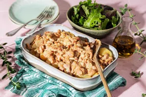 Gratin d'andouillette aux pommes de terre à la lyonnaise