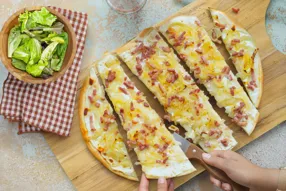 Flammenkueche aux lardons fumés végétaux