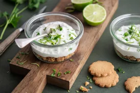 Verrine de faisselle façon cheesecake au citron vert