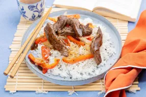 Sauté de boeuf au poivron et sauce soja